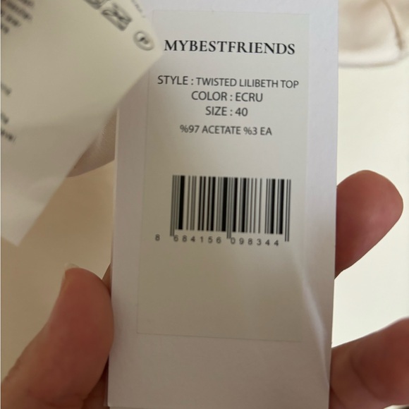 - MYBESTFRIENDS Twisted top in Ecru. Size 40/8 - Picture 8 of 11